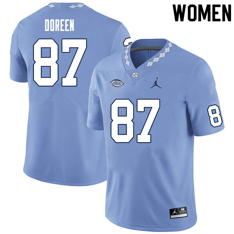 Women #87 Colby Doreen North Carolina Tar Heels College Football Jerseys Sale-Carolina Blue